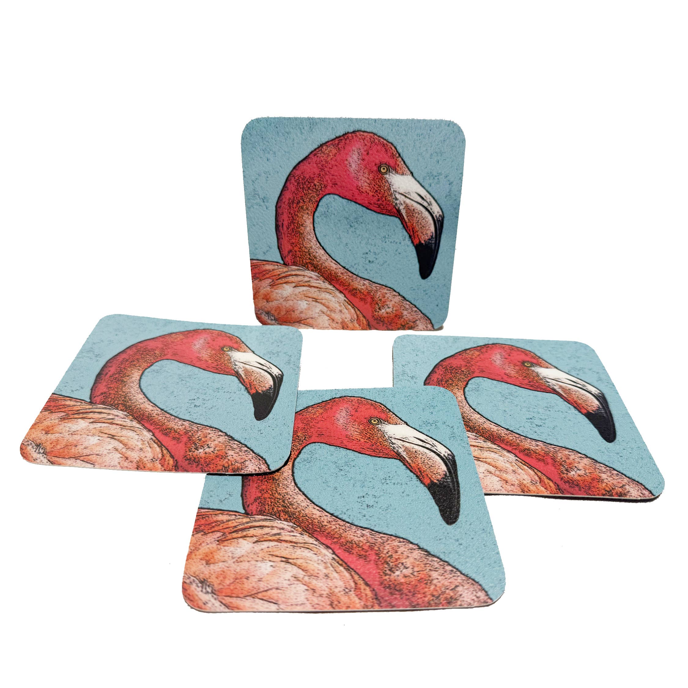 Alphie and Ollie - Wholesale Coasters - flamingo coaster1