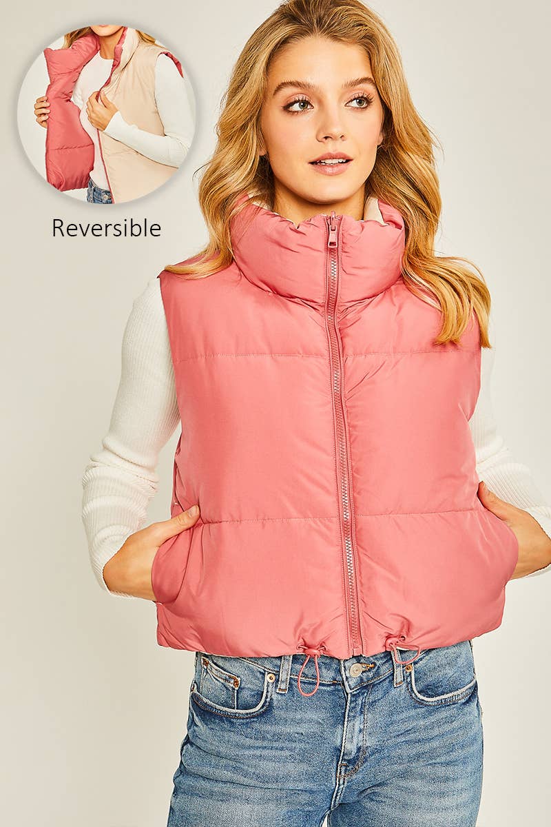 42POPS - Wholesale Outerwear Vest - Women's - ",.SI-24975 Reversible Puffer Vest11