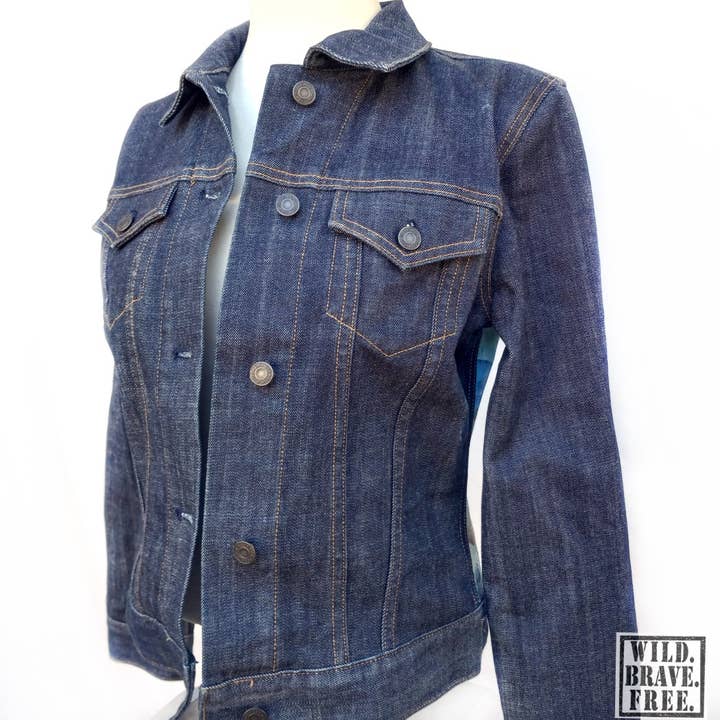 WILD. BRAVE. FREE. - Wholesale Denim Jacket - Women's - "Picasso" Wild Mustang of Colorado, Hand-Painted Art Jacket