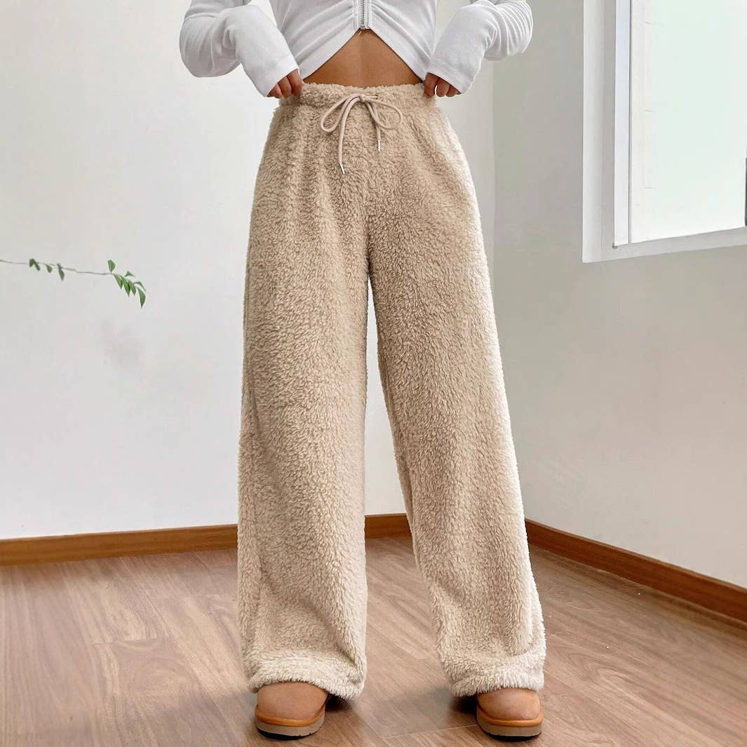 Lily Clothing - Wholesale Pants - Women's - Solid-color fashionable plush fleece pants1