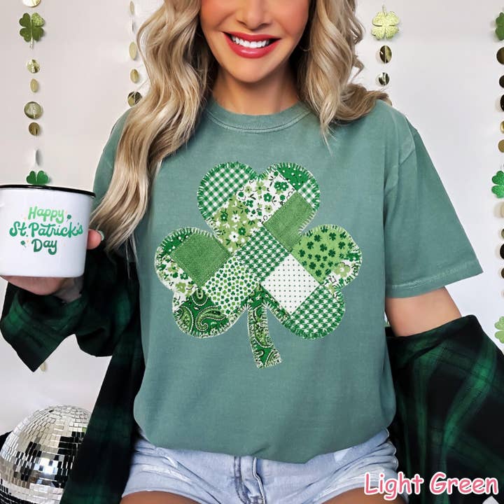 Comfort Color Shamrock Clover Leaf Shirt, St Patricks Day for wholesale by Glaime