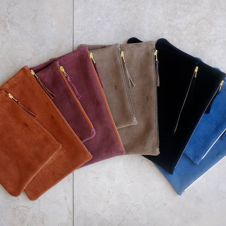 shh manufaktur – wholesale Pouch – Women’s – Suede Zipper Pouch Pouch Black