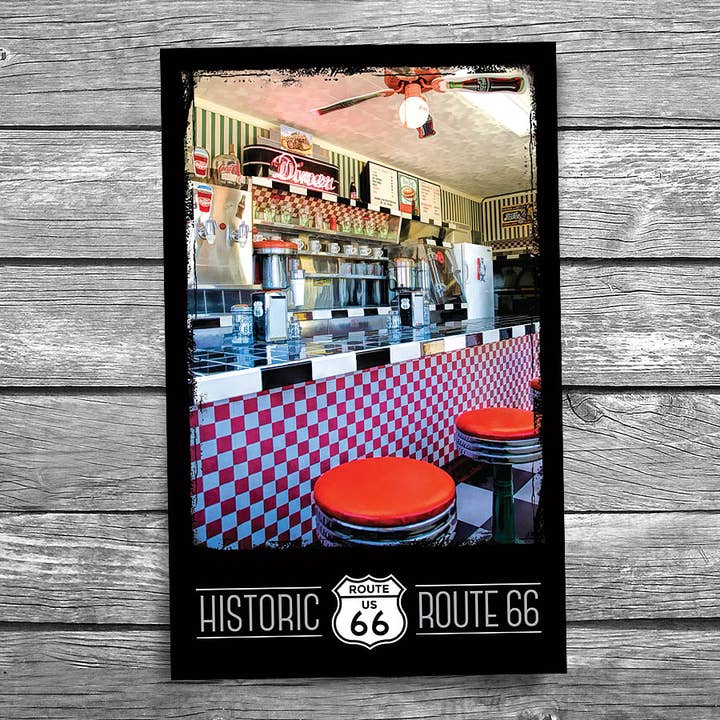 Route 66 Lucille's Roadhouse Diner Postcard - RETIRED for wholesale by Christopher Arndt Postcard Co.