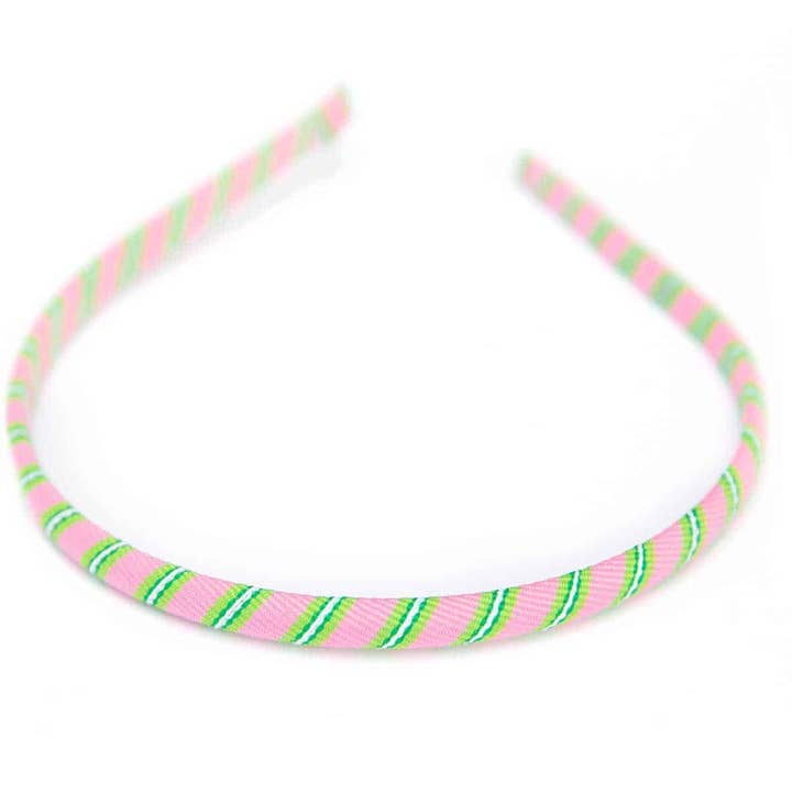 Bows Etc. - Wholesale Fashion Headband - Women's - Stripes Galore Narrow Grosgrain Ribbon Headband Preppy & Fun