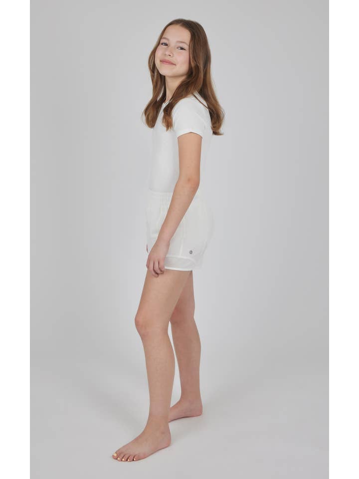 90 Degree by Reflex - Wholesale Athletic Shorts - Kids - Girls Lightstreme Short with Mesh Detail and Inner Panty