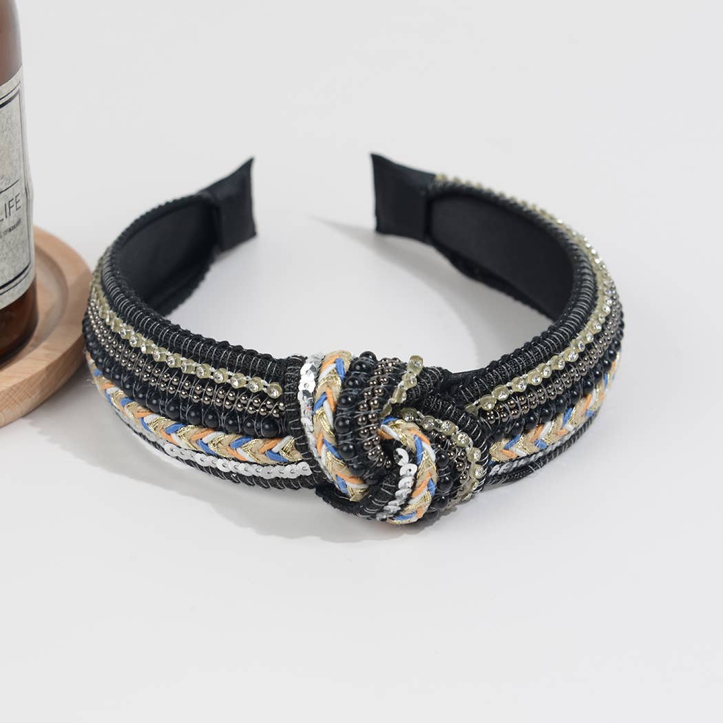 TheDivaSoap - Wholesale Fashion Headband - Women's - Ethnic Rhinestone Knotted Headband8