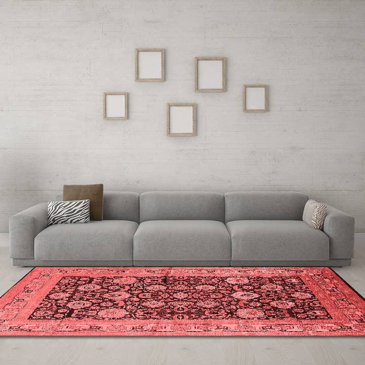 Machine Washable Oriental Red Industrial Area Rugs for wholesale by Ahgly