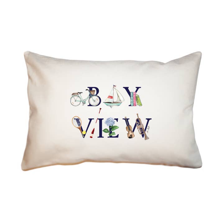 bay view mi rectangle pillow for wholesale by Tina Labadini Designs