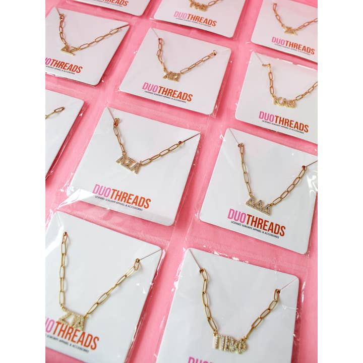 Duo Threads - Wholesale Pendant/Charm Necklace - Rhinestone Sorority Necklace25