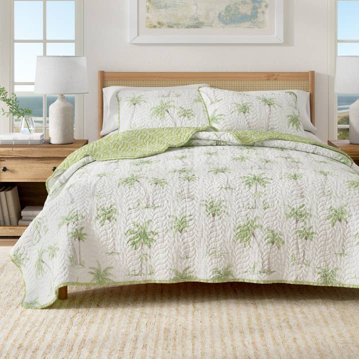 West Palm Trees Coastal Quilt Set - Coronado Collection for wholesale on Faire