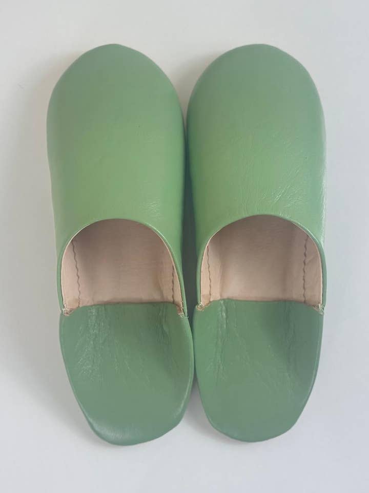 Gran Wholesale - Wholesale Slippers – Women's - Handmade Moroccan Green Leather Slippers0
