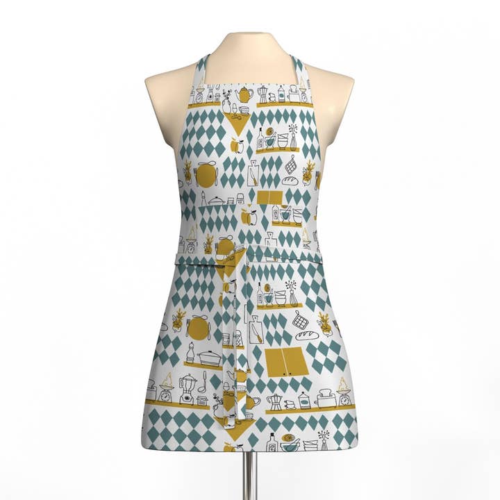 Kitchen Green/Yellow Apron With Pocket for wholesale by Arvidssons Textil