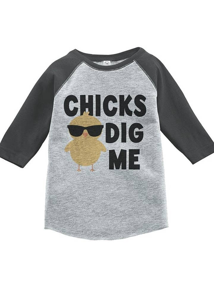 T-shirt de baseball vintage 7 Gate 9 Apparel Chicks Dig Me pour garçon pour la vente par 7 ate 9 Apparel