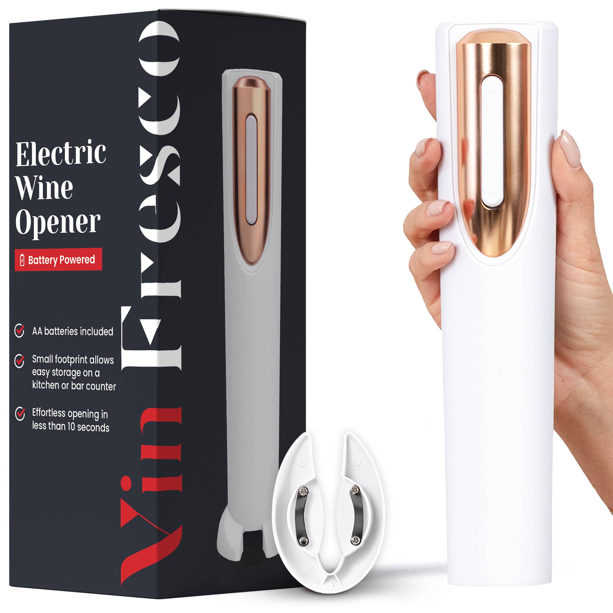 Vin Fresco - Wholesale Wine Tool Set - Vin Fresco Electric Wine Opener, Battery-Powered Corkscrew0