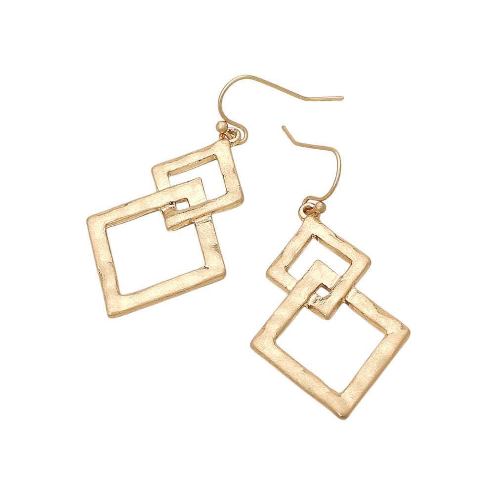 Sensibling Corp. – Engroshandel Hængeøreringe og creoløreringe – Geometriske åbne metal firkantede led drop dingle øreringe5