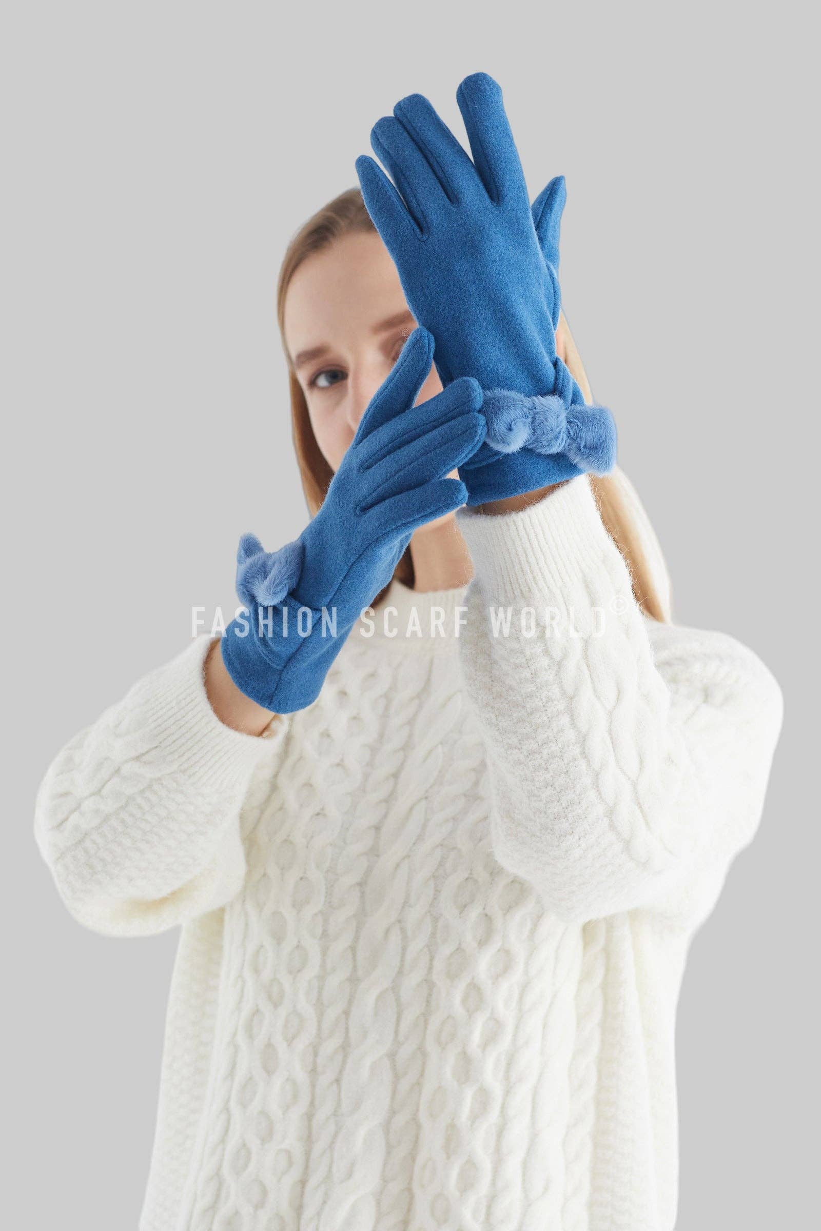 Fashion Scarf World - Wholesale Gloves – Women's - Twist Bow Plain Touchscreen Gloves13