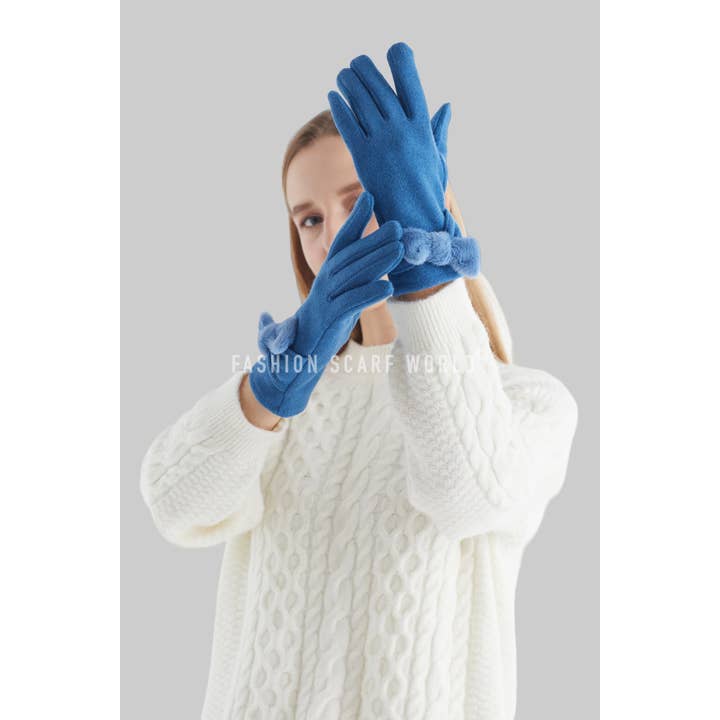 Fashion Scarf World - Wholesale Gloves – Women's - Twist Bow Plain Touchscreen Gloves13