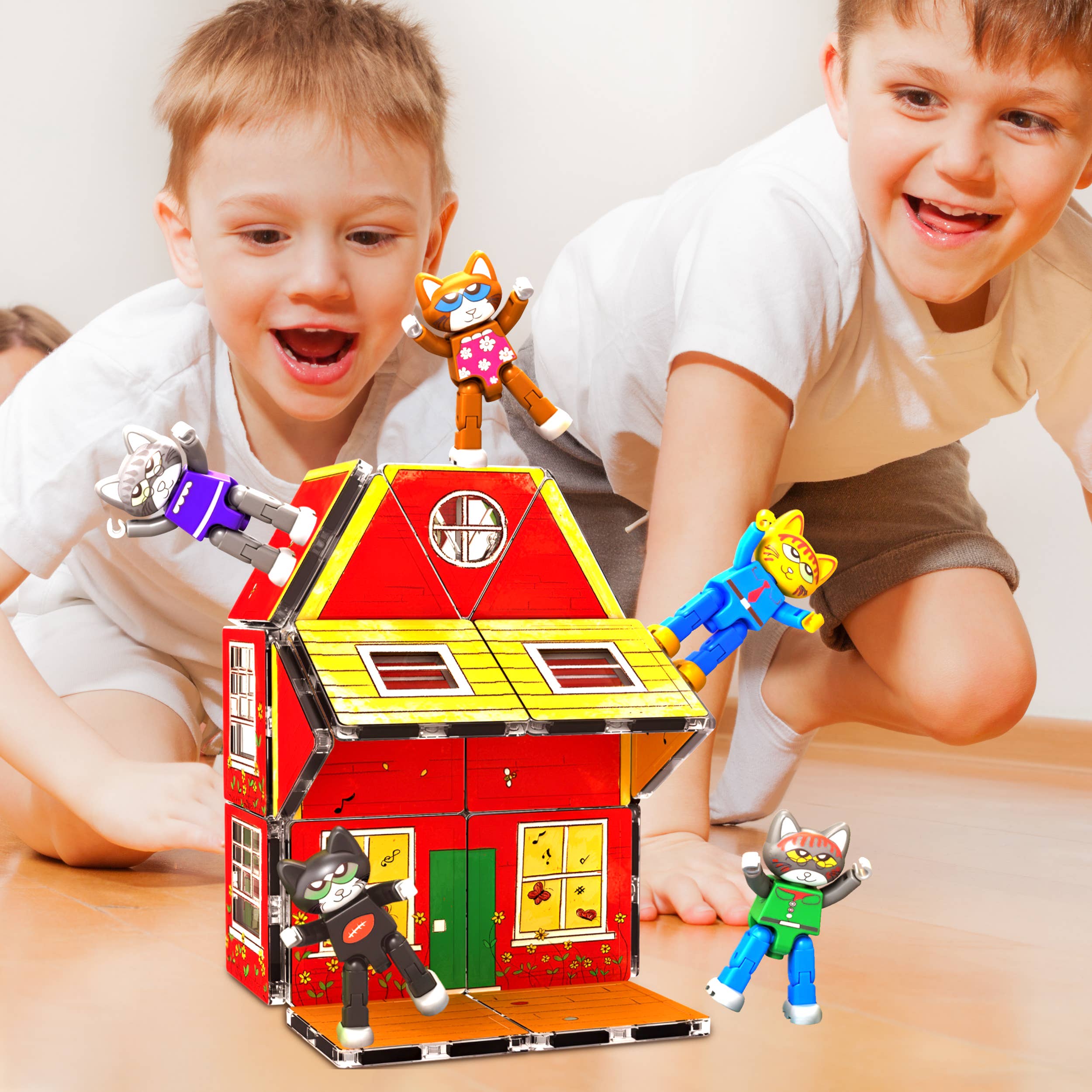 PicassoTiles - Wholesale Building Set - Kids - PicassoTiles 6pc Pete The Cat Magnetic Tile Characters1