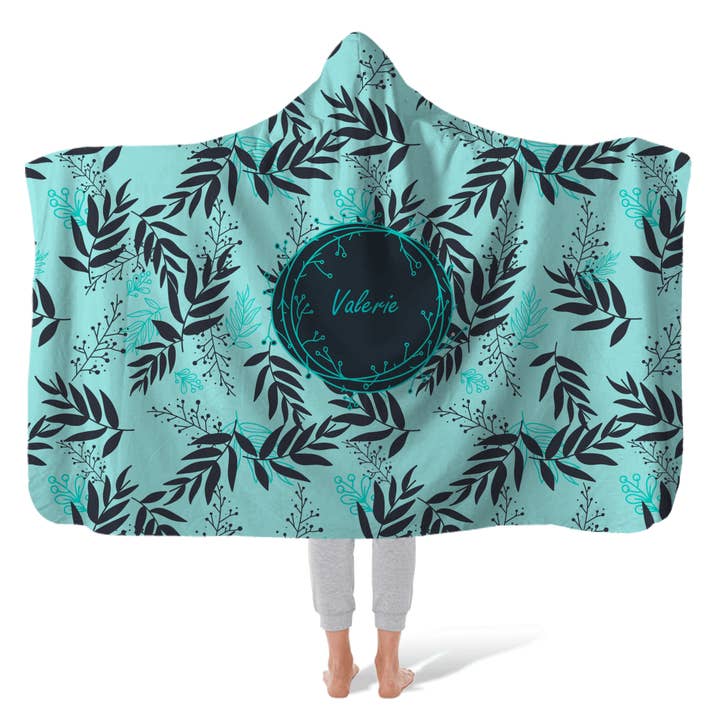 Hooded Fleece Blanket: Floral Reef for wholesale by Sam and Zoey