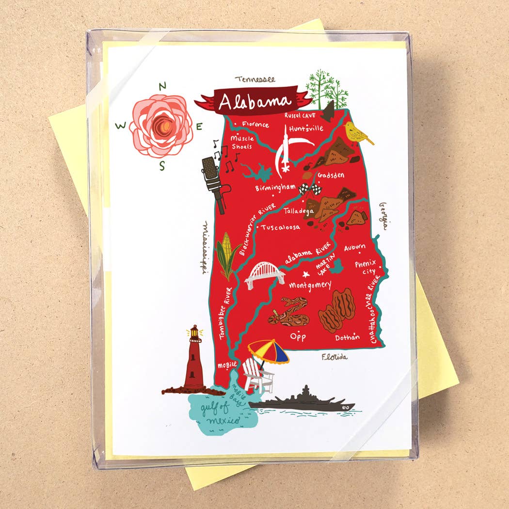 Allport Editions - Wholesale Briefpapier/indexkaartenset - Hallo USA Boxed Card-serie - ALLE 50 STATEN HIER!0