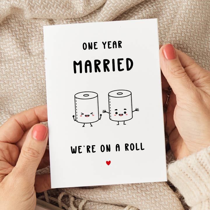 Doodle & Design – Großhandel Jubiläumskarte – Karte zum 1. Hochzeitstag, einjähriger Hochzeitstag0