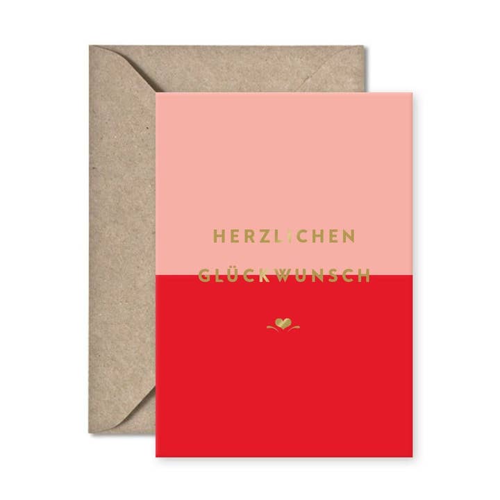 Mini congratulation card pink, Congratulations for wholesale by Heimatformat