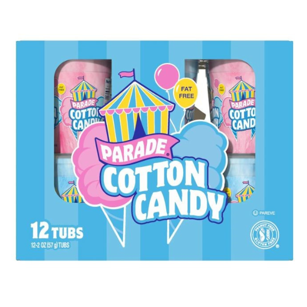 Grandpa Joe's Candy Shop - Wholesale Cotton Candy - Parade Cotton Candy 2oz Pink / Blue Tub, 12ct1