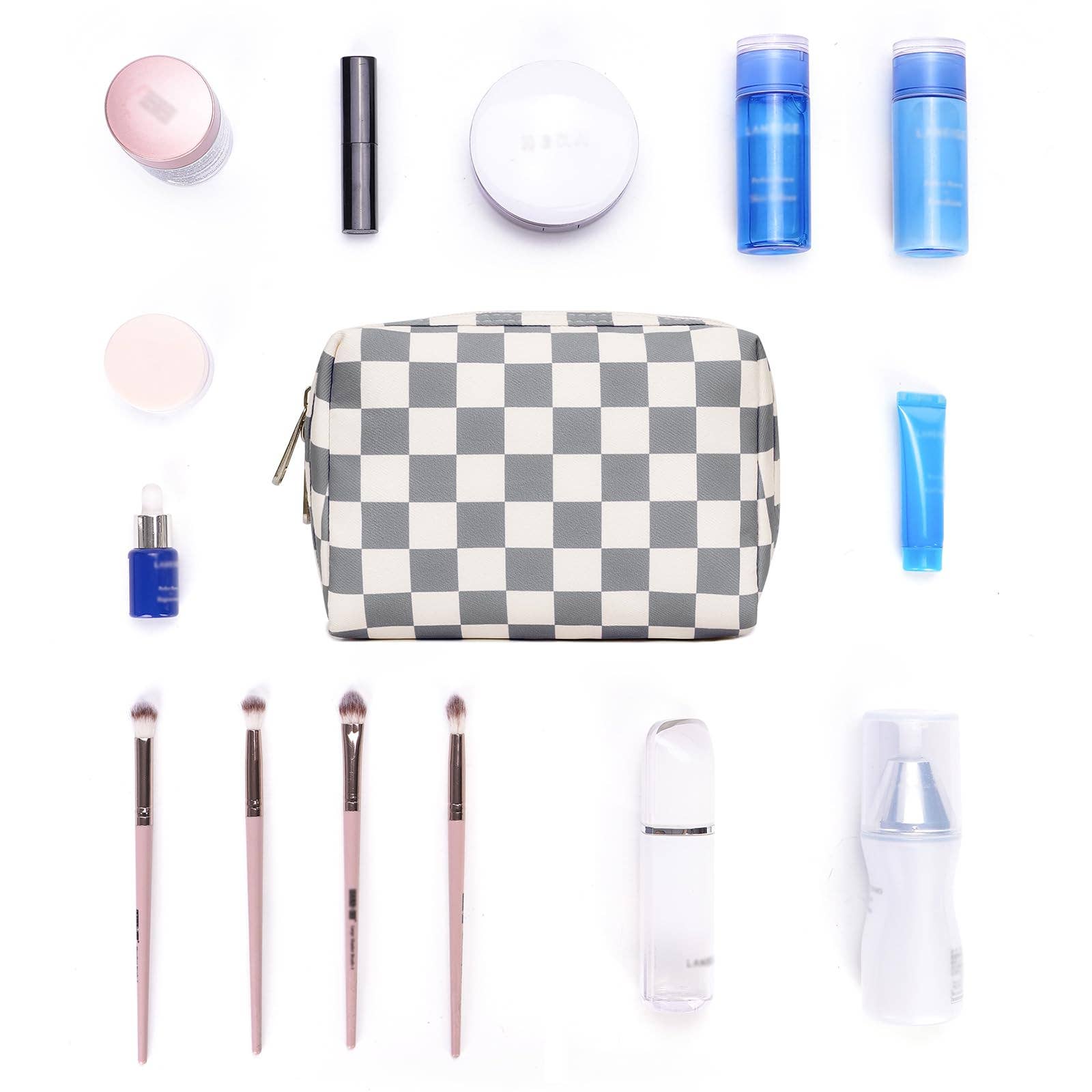 wandf - Wholesale Makeup/Cosmetic Bag - Checkered Makeup Bag Travel Cosmetic Bag Organizer Toiletry28