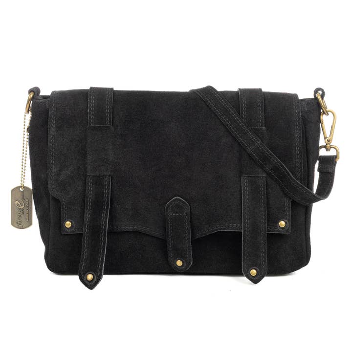 Aviatico bolso satchel mujer. Piel auténtica Gamuza. para venta al por mayor de FIRENZE ARTEGIANI