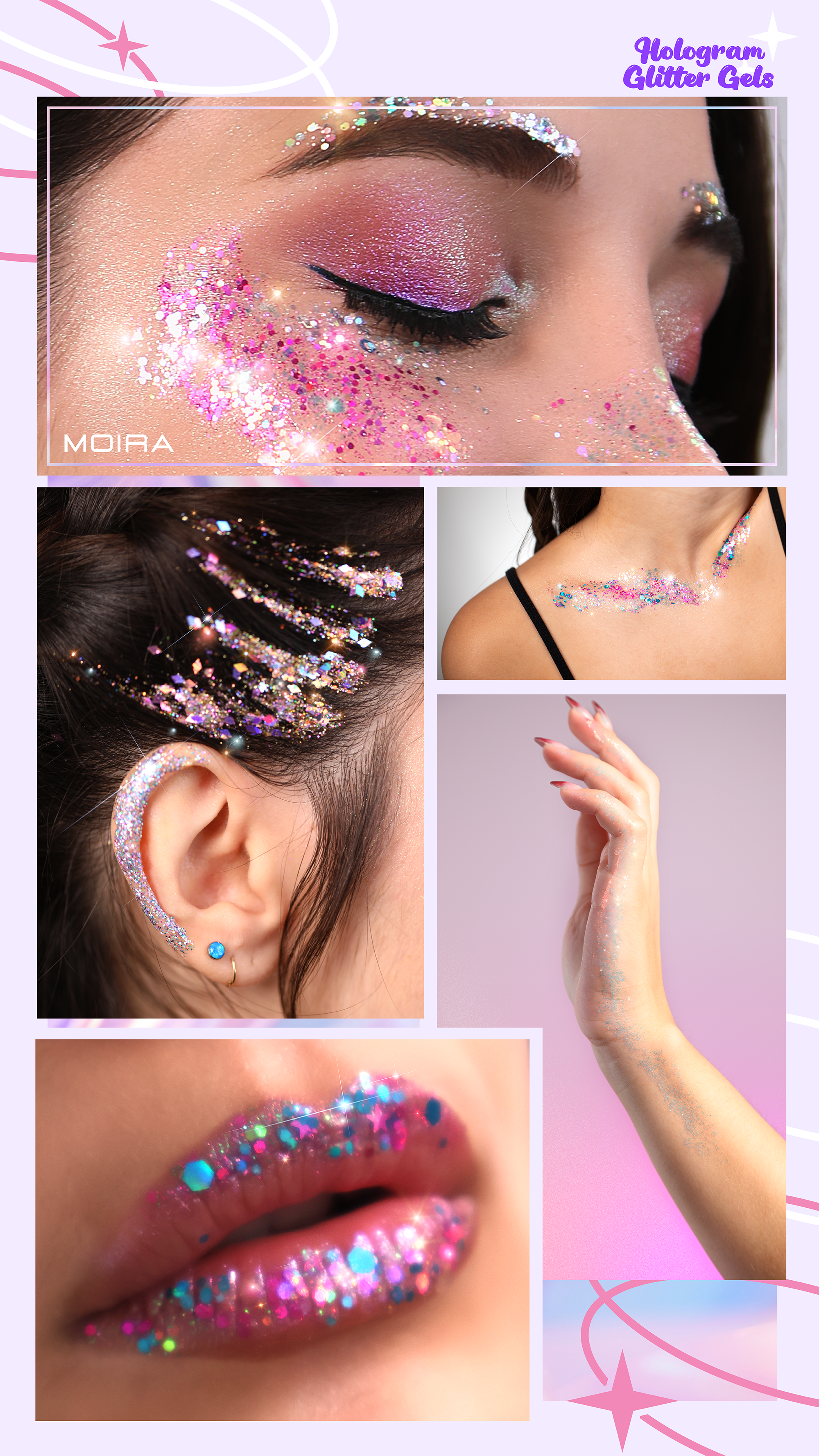 Moira Cosmetics - Wholesale Body Glitter/Shimmer - Hologram Glitter Gel (007, Fairytale Love)7
