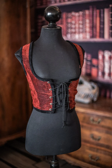 Costurero Real - Wholesale Corset - Women's - Red Velvet Corset bodice, Tapestry fabric Victorian Gothic5