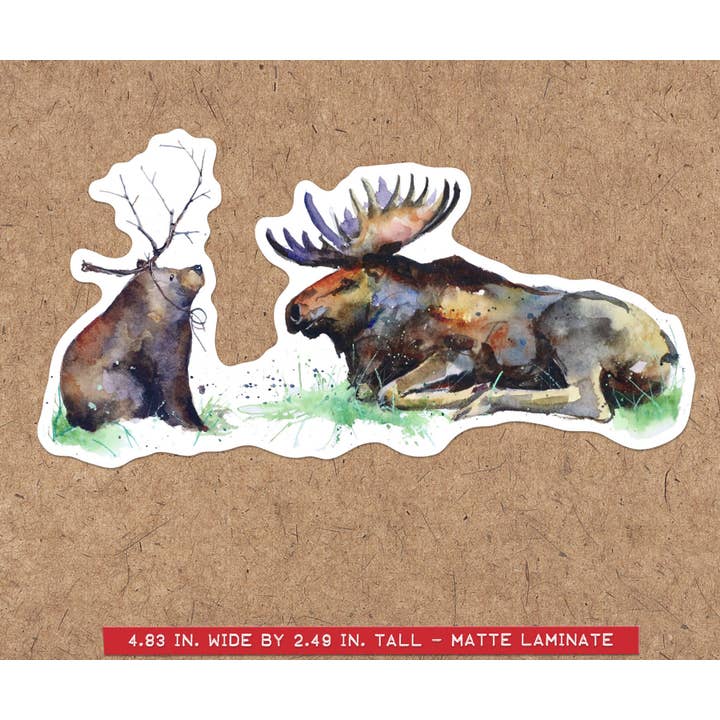 Sticker 'IF A BEAR HAD ANTLERS' for wholesale by The Art of Dean Crouser Greeting Cards & Stickers