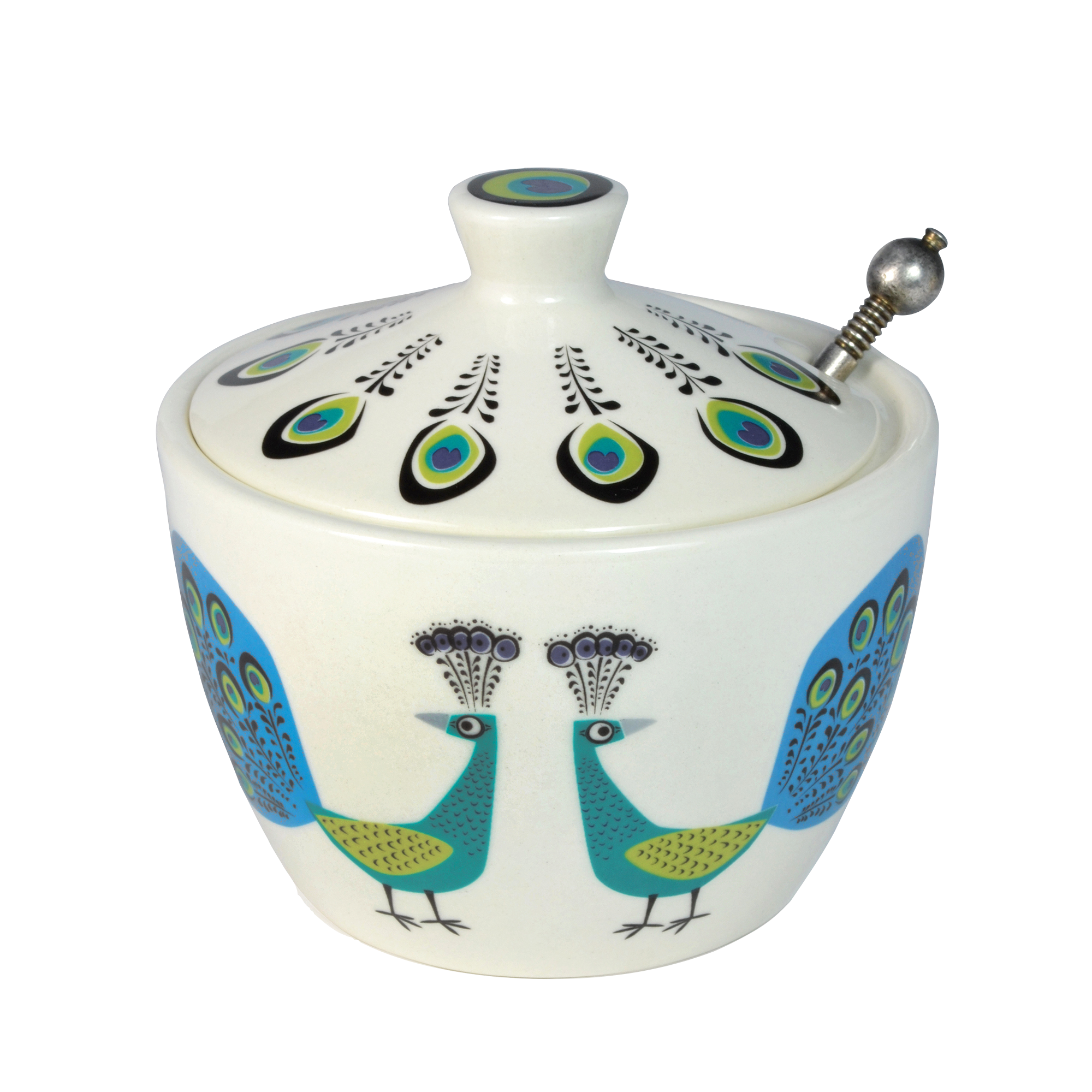 Hannah Turner Ltd - Wholesale Jar - Handmade Ceramic Peacock Sugar Pot with Lid1