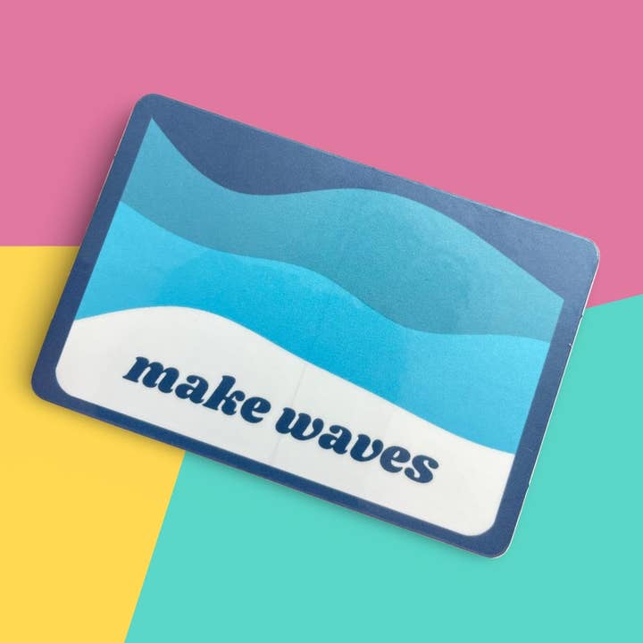 Autocollant vinyle MAKE WAVES pour la vente par Bee Unique