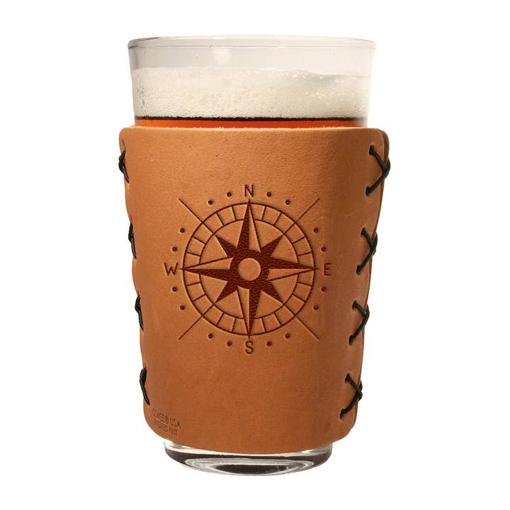 Oowee Products - Wholesale Drinking Glass/Cup - Retail Ready Pick-A-Logo Leather Pint Glass Sleeve and Box