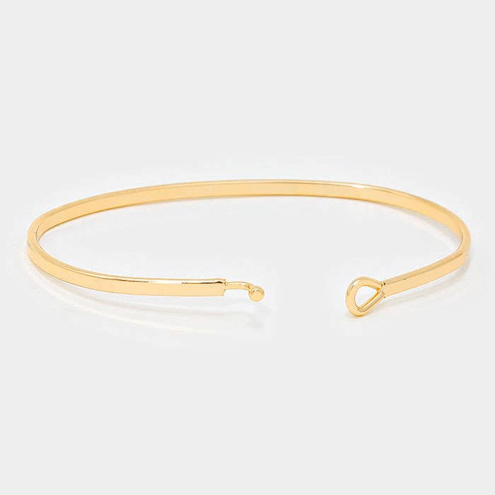 Sensibling Corp. - Wholesale Bangle Bracelet - "Stay Positive" Brass Thin Metal Hook Bracelet1