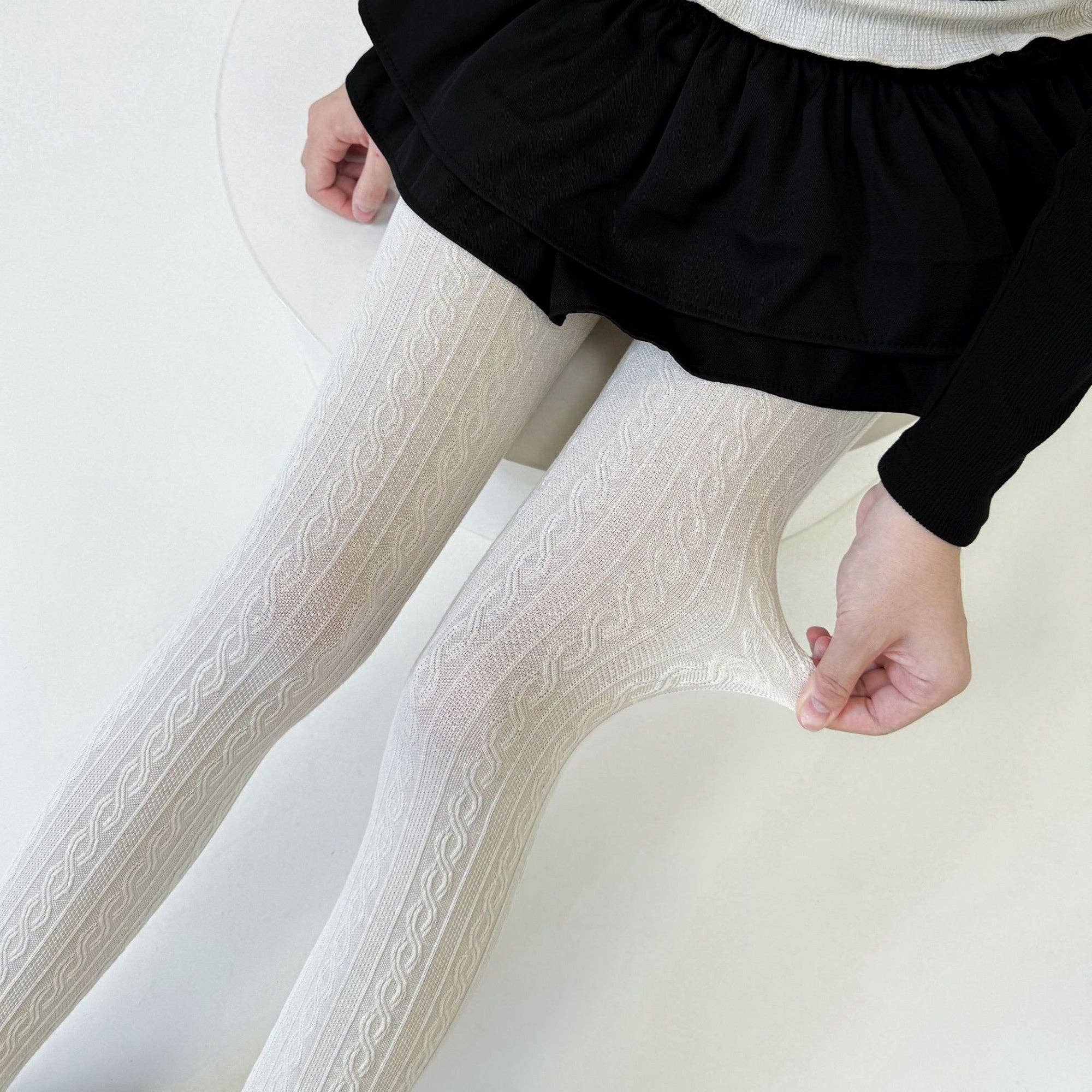 AK Brand - Wholesale Tights - Women's - Cable Knit Patterned Opaque Tights with Soft Stretch Fabric7