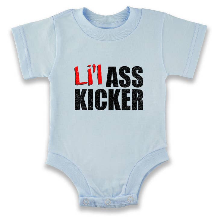 Pop Threads - Wholesale Bodysuit (Non-Footed) - Baby - Lil Ass Kicker Funny Zombie Apocalyse Baby Bodysuit