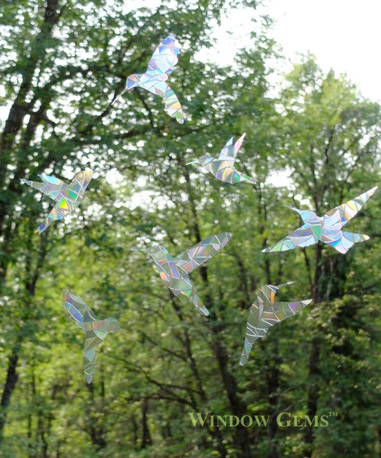 Window Gems - Wholesale Suncatcher - Hummingbird Window Clings,  Prismatic Decals Bird Protection1