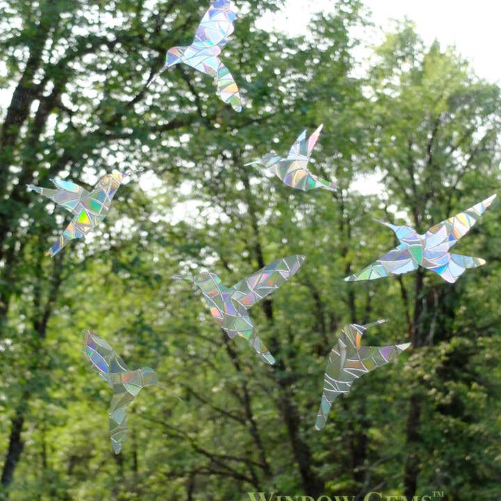 Window Gems - Wholesale Suncatcher - Hummingbird Window Clings, Prismatic Decals Bird Protection1