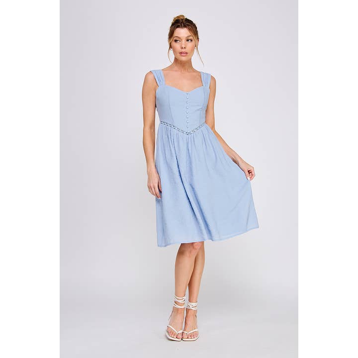 Woven Fitted Dress with Lace Details for wholesale by Allie Rose