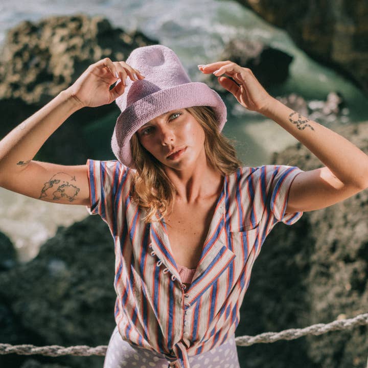 Brunna Co – wholesale Stråhatt – Dam – BLOOM Virkad solhatt, i lila lila