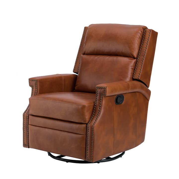 Karat Home - Wholesale Chair - Louise Genuine Leather Swivel Rocker Recliner3