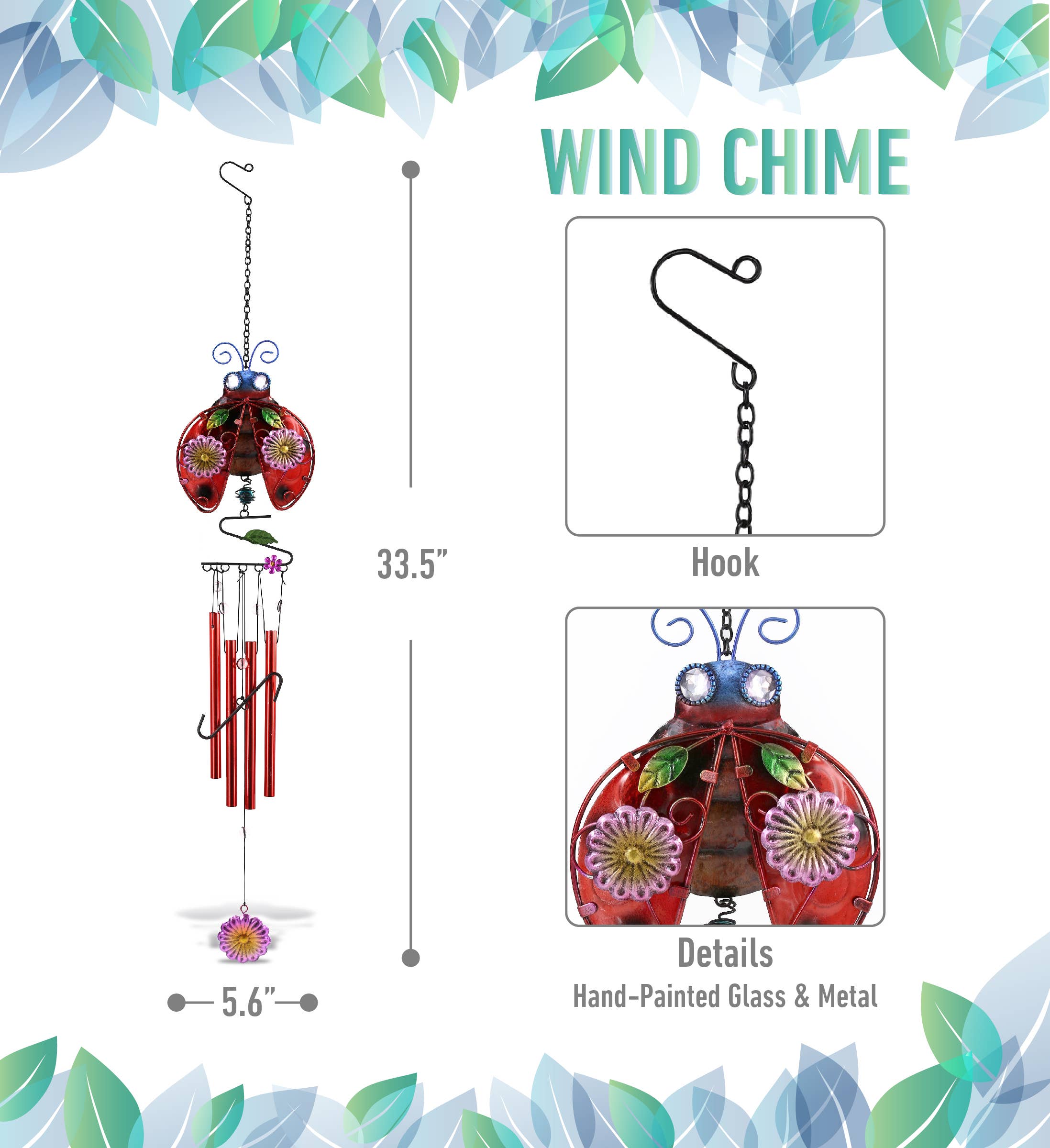 Cota Global - Wholesale Wind Chime - Wind Chime - Ladybug1