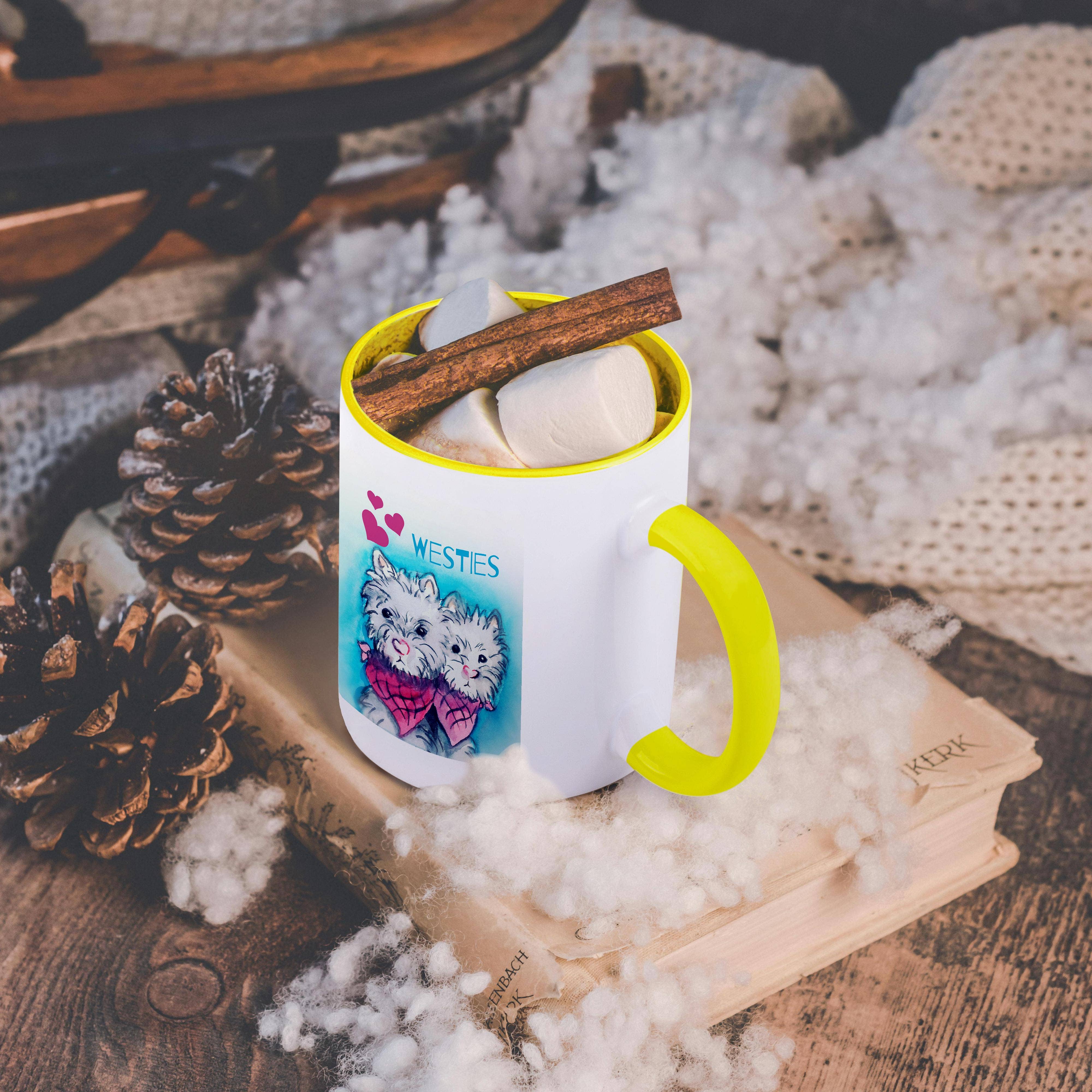 3dRose - Vente Tasse à café - 3dRose, Une illustration de dessin animé à l'aquarelle de deux Westies., Tasse5