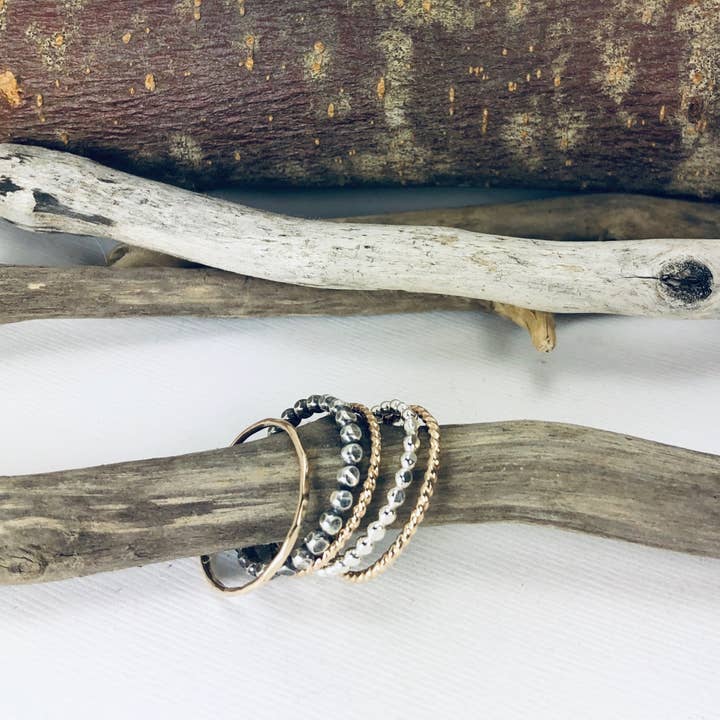 Laura J Designs - Wholesale Band/Stacked Ring - Zen Garden Stacking Rings
