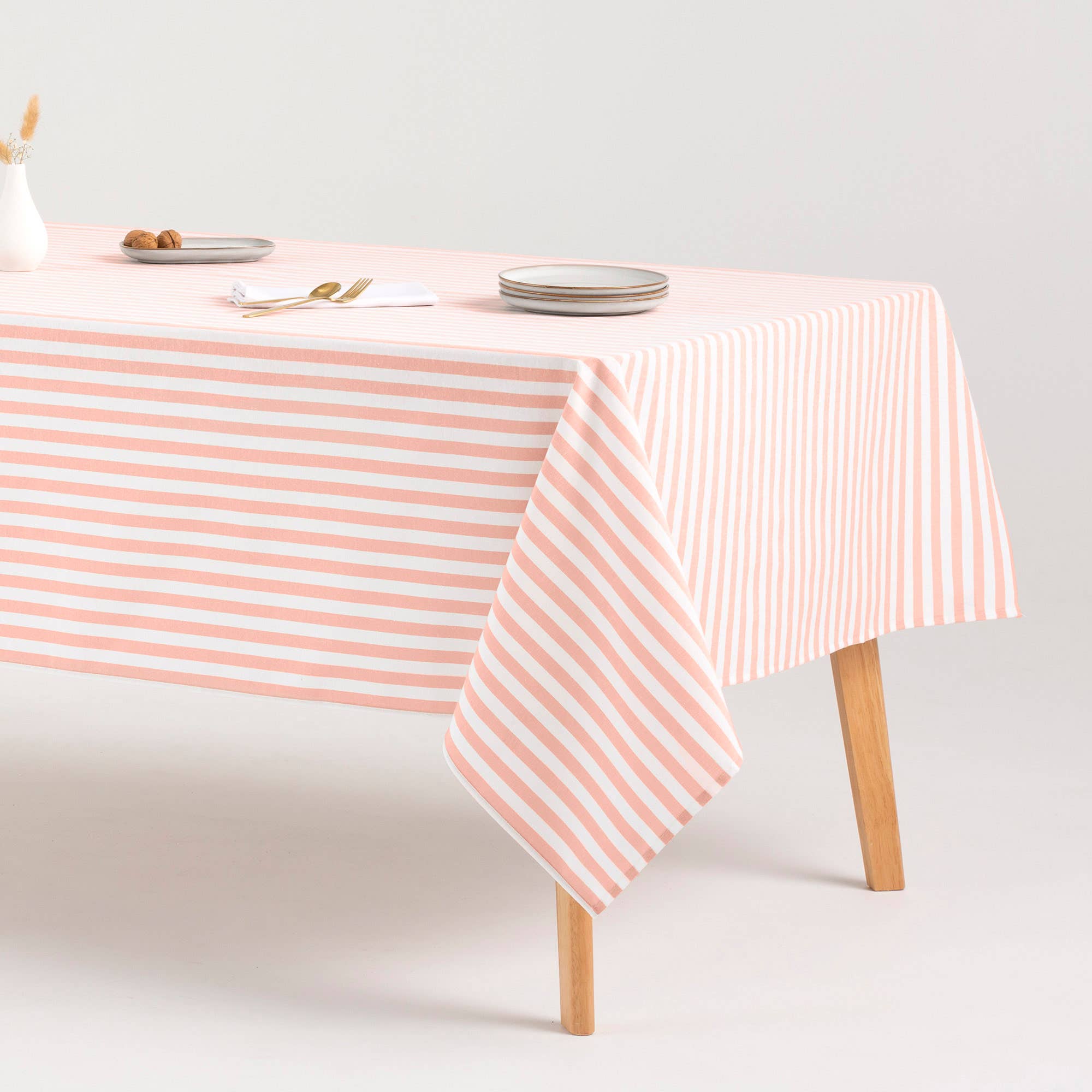 GAMUSI - Wholesale Tablecloth - Stain-resistant cotton tablecloth fabric feel stripes ALMA23
