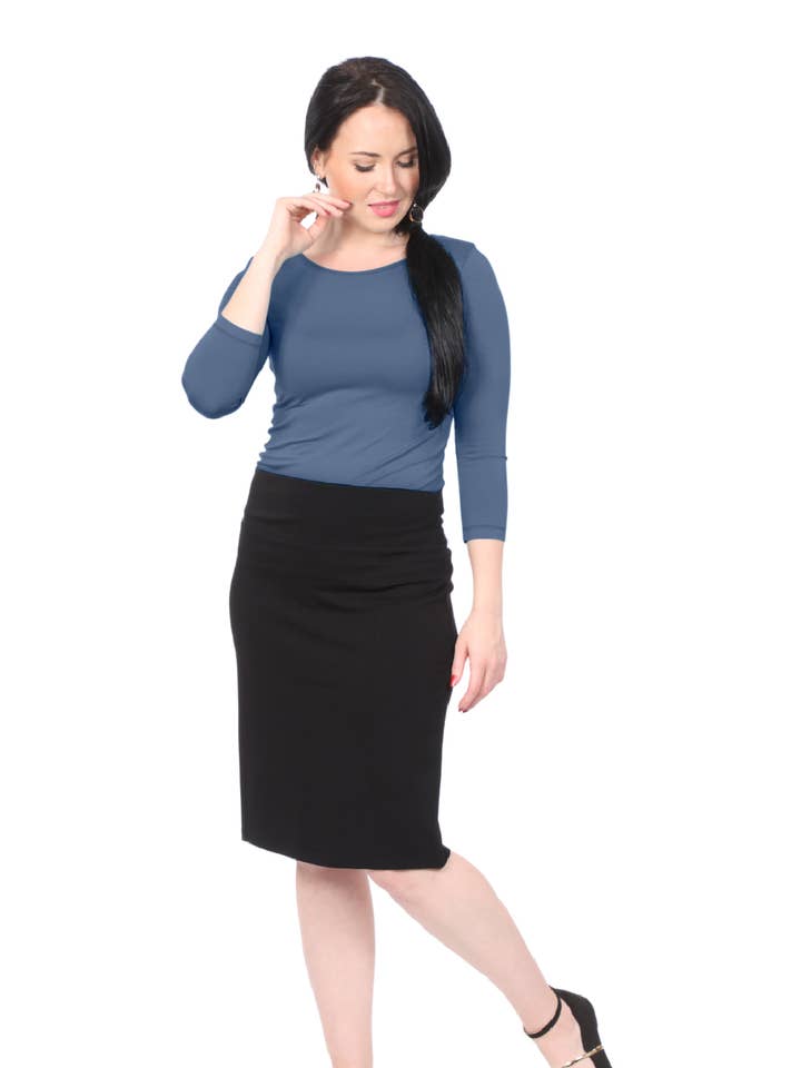 Saia Lápis para Mulher em Algodão Spandex Leve por atacado de Kosher Casual