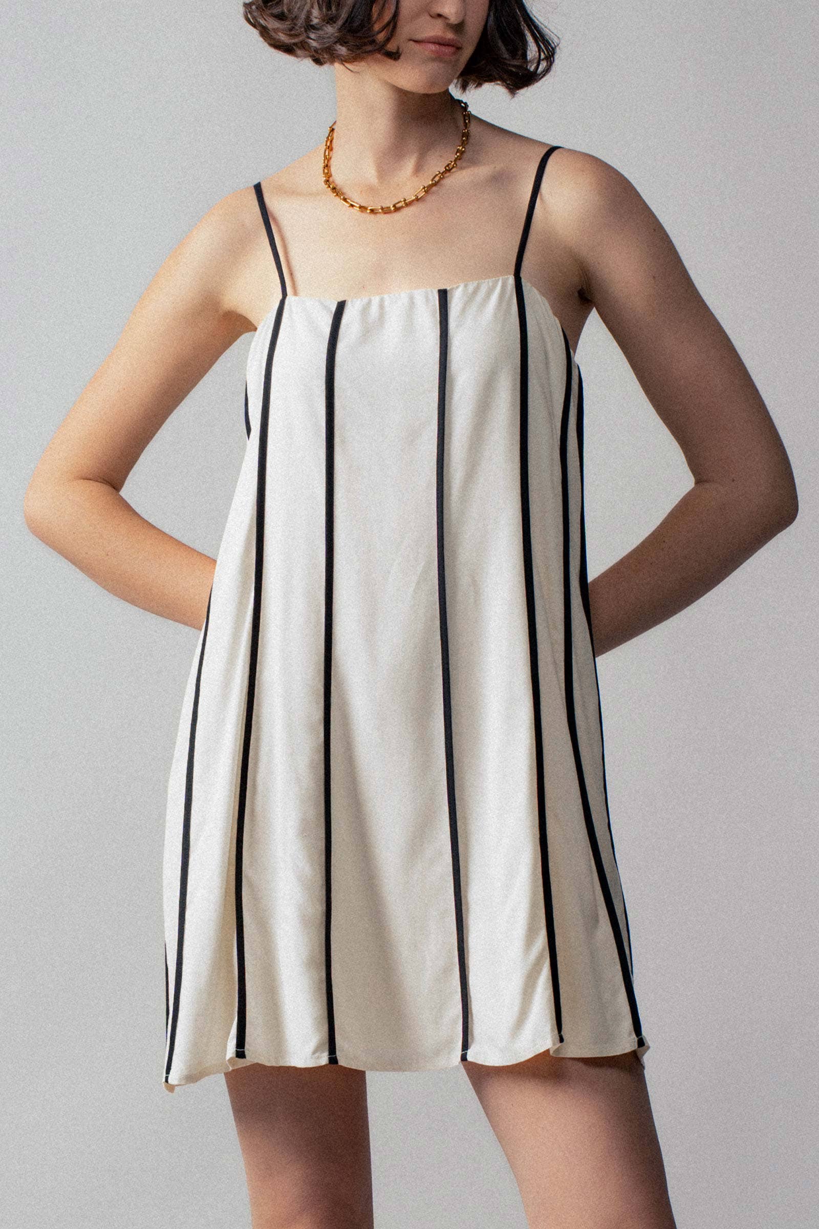 Urban Daizy - Wholesale Dress - Women's - Striped A-Line Mini Dress0