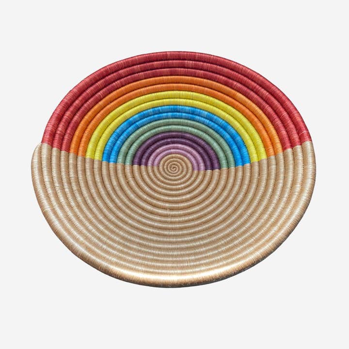 Hand Woven Basket, Rainbow for wholesale by Agaseke Weaving Community
